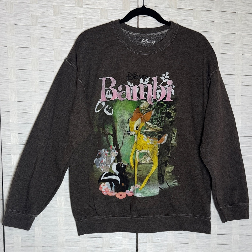 Disney Bambi and Friends Brown‎ Cozy Sweatshirt Size Medium